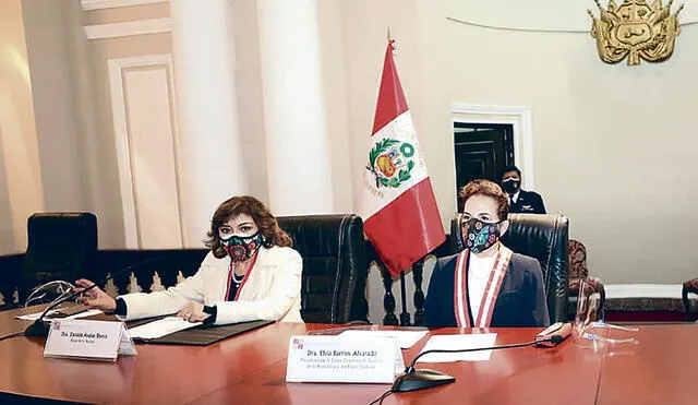 Autoridad. La presidenta del Poder Judicial, Elvia Barrios, y la fiscal de la Nación, Zoraida Ávalos, será evaluadas por la JNJ. Foto: difusión