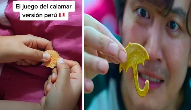 TikTok viral: fanático peruano de El juego del calamar intenta pasar reto usando una galleta margarita