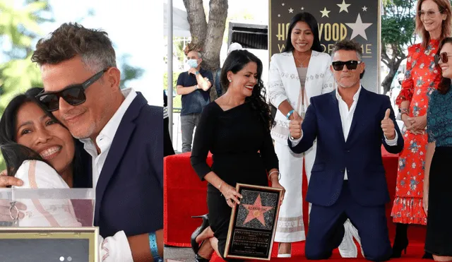 Yalitza Aparicio celebró a Alejandro Sanz por su estrella en el Paseo del Fama en Hollywood. Foto: Yalitza Aparicio/Instagram