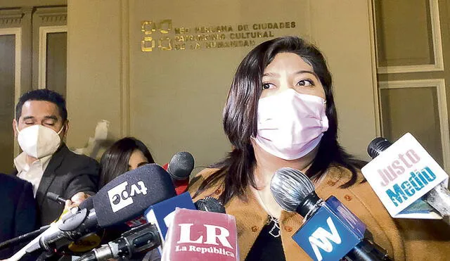 Afirmación. Congresista Betssy Chávez destacó que no habrá ruptura en Perú Libre. Foto: Karla Cruz / URPI-GLR