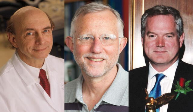 Harvey Alter, Charles Rice y Michael Houghton (de izquierda a derecha) ganaron el Premio Nobel de Medicina 2020 por su investigación sobre el virus de la hepatitis C. Foto: NIH, John Abbott / Universidad Rockefeller, Fundación Lasker