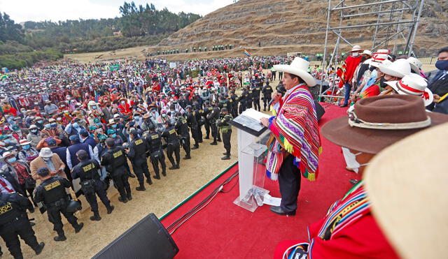 El presidente Pedro Castillo inauguró este domingo la Segunda reforma agraria en Cusco. Foto: Presidencia