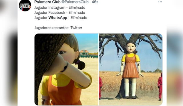 Tras la caída de WhatsApp, Facebook e Instagram, usuarios reaccionaron con divertidos memes. Foto: captura de Twitter