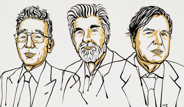 Syukuro Manabe, Klaus Hasselmann y Giorgio Parisi, ganadores del Nobel de Física 2021. Imagen: Niklas Elmehed/ Nobel Prize