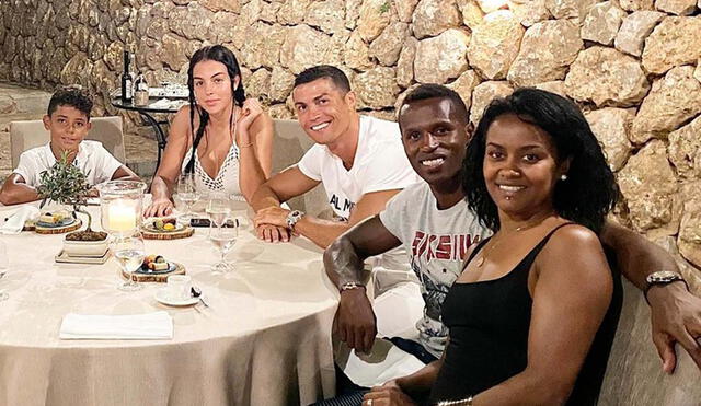 Cristiano Ronaldo durante una reunión junto a José Semedo y su esposa Soraia. Foto: Instagram