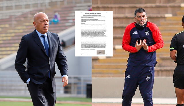 Roberto Mosquera y Gerardo Ameli en el Estadio Olímpico de San Marcos. Foto: composición/Liga de Fútbol Profesional/Conar