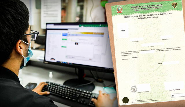 El certificado de antecedentes judiciales puede obtenerse tanto vía online como de forma presencial. Foto: composición de Jazmin Ceras/La República