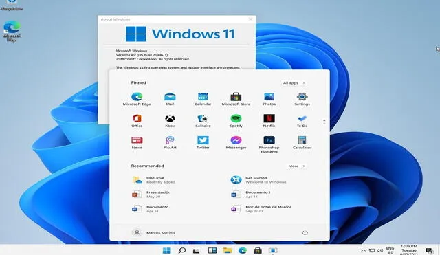 Así luce la pantalla de Windows 11 por defecto. Foto: Microsoft