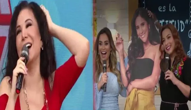 Natalia Salas empezó a hacer bromas sobre su ingreso a América hoy y Janet Barboza tuvo peculiar reacción. Foto: captura América TV