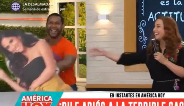 Natalia Salas tuvo peculiar reacción en su regreso al programa. Foto: captura de América TV