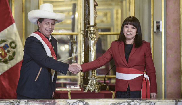 Presidente Pedro Castillo tomó juramento a Mirtha Vásquez como titular de la PCM. Foto: Presidencia