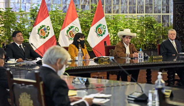 Presidente Pedro Castillo encabezó sesión del Gabinete Vásquez. Foto: Presidencia.