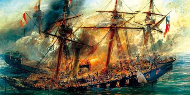 Guerra del Pacífico en el hundimiento de la Esmeralda. Foto: LHistoria