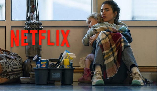 Las cosas por limpiar está protagonizada por Margaret Qualley en el papel de Alex, una joven madre soltera. Foto: composición/Netflix