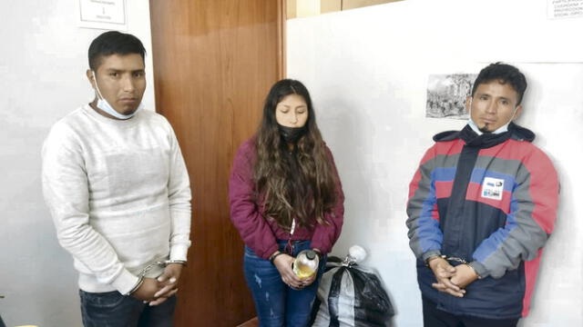 Detenidos. Policía desarticuló a banda de narcotraficantes en Puno, en ella también estaban policías como infiltrados. Foto: Ministerio Público