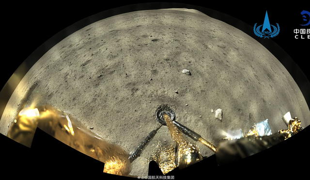 Después de cinco décadas, la misión espacial Chang'e-5 ha sido la primera en volver a recoger muestras de rocas volcánicas en la superficie lunar. Foto: CNSA / CLEP