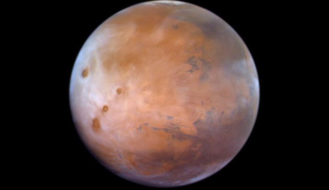 Imagen de Marte recientemente captada por la sonda Hope de Emiratos Árabes. Foto: @ HHShkMohd / Twitter