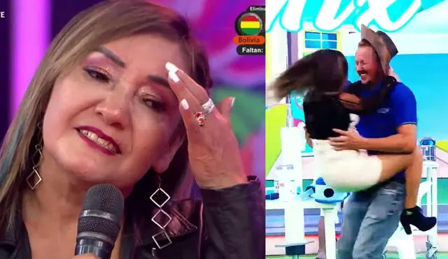 Flor de Huaraz no aguanta las lágrimas al recordar momentos que pasó con el 'Gringo Karl', su exesposo. Foto: composición/captura de América TV