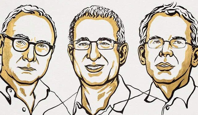 David Card, Joshua Angrist y Guido Imbest son los Premio Nobel de Economía 2021. Foto: Twitter Nobel Prize