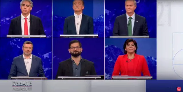 Seis de los siete aspirantes a presidir Chile participaron en el debate. Foto: captura de 24 Horas
