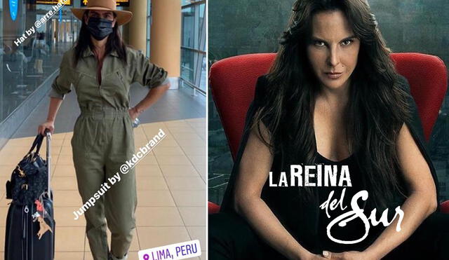 Kate del Castillo llegó a Lima para grabar más escenas de La reina del sur 3. Foto: composición/Telemundo/@katedelcastillo