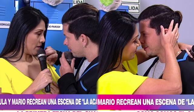 La escena de Tula Rodríguez y Mario Hart causó las risas de los presentadores de En boca de todos. Foto: capturas América TV