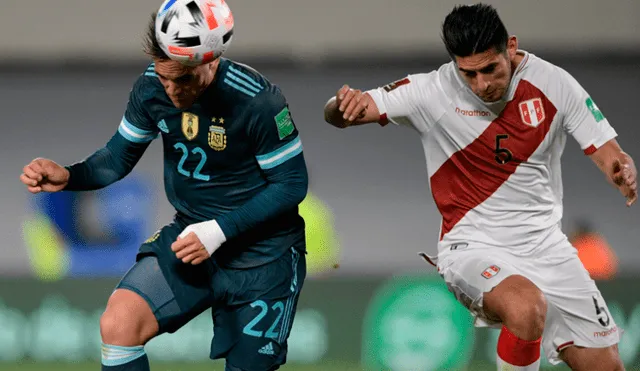 Perú cae ante Argentina por la fecha 12 de las Eliminatorias Qatar 2022. Foto: AFP