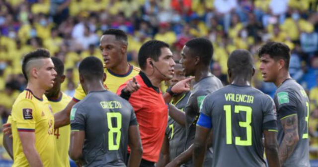 Diego Haro recibió las criticas de los futbolistas de la selección de Colombia. Foto: captura de Movistar Deportes