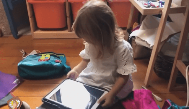 Moraima es una niña de 3 años que ha logrado desafiar la tecnología de Apple. Foto: Captura de Twitter