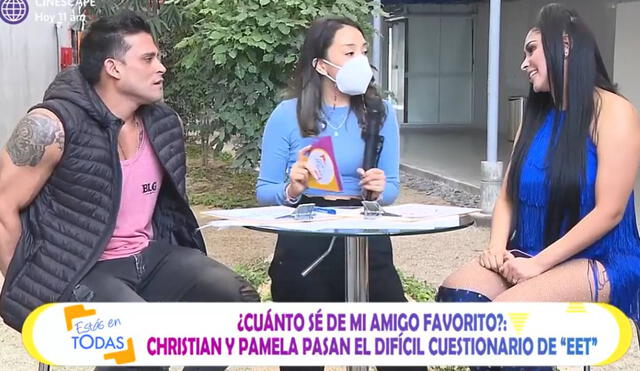 Christian Domínguez y Pamela Franco se confiesan durante secuencia de Estás en todas. Foto: captura de América TV