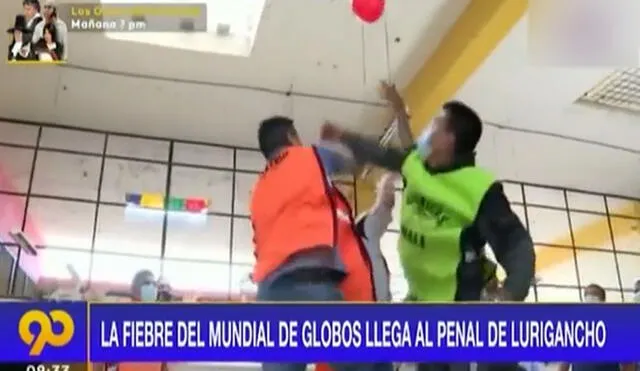 Así se vivió el Mundial de Globos en el penal de Lurigancho. Foto: captura de Latina