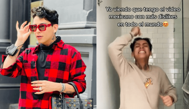 Kunno celebra tener el video mexicano con más "no me gusta" de YouTube. Foto: Kunno/TikTok