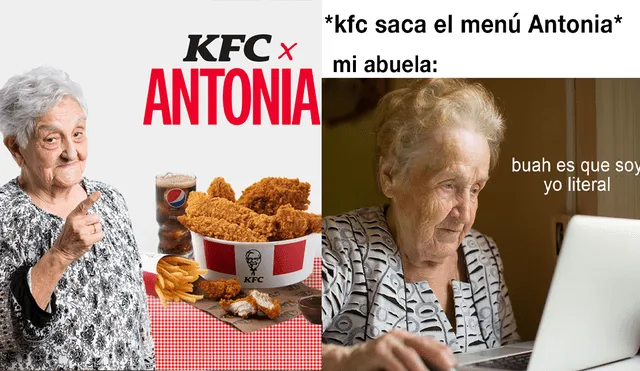 KFC crea el menú de la abuela Antonia y publica divertidos memes en las redes sociales. Foto: captura de Twitter