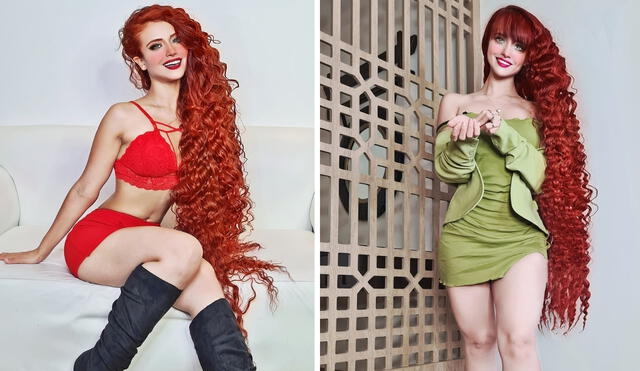 Bella, nombre de la 'rapunzel mexicana', no duda en dar tips de cuidado capilar en sus redes sociales. Foto: captura de Facebook