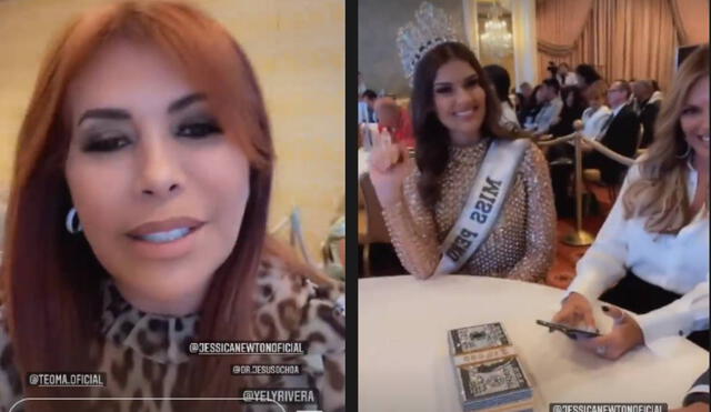 Magaly Medina se encontró con la Miss Perú en evento en Estados Unidos. Foto: Instagram