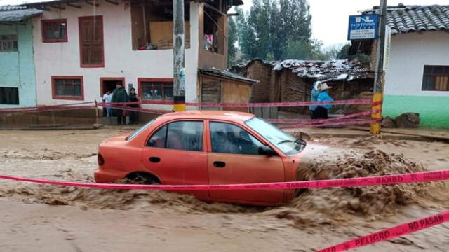 Lluvias causaron inundación en el distrito de Los Baños del Inca en Cajamarca. Foto: Canal Digital Cutervo/Facebook