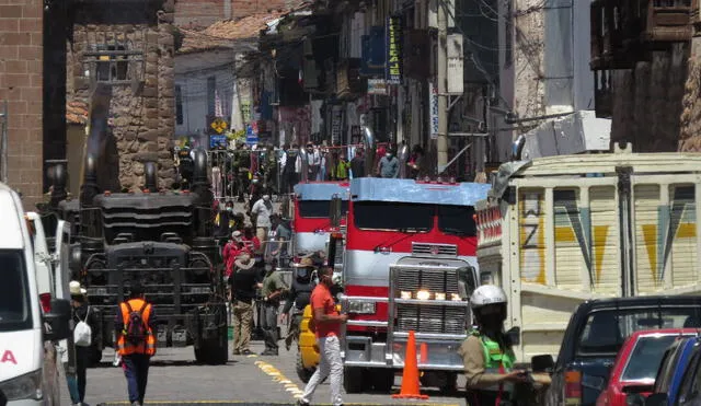 Foto: realizadores bloquearon varias vías a fin de grabar escenas. Foto: Luis Álvarez/ La República