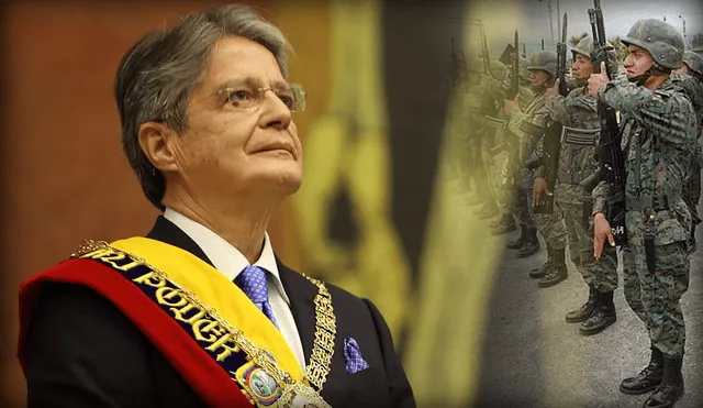El presidente de Ecuador, Guillermo Lasso, señaló que se creará una unidad legal para la defensa de los miembros de las Fuerzas Armadas y Policía que combatan a la delincuencia. Foto: composición/ICN Diario
