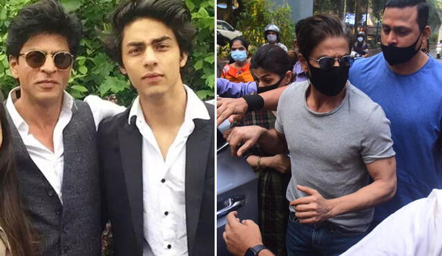 Shah Rukh Khan: con guardaespaldas y staff, el actor de Bollywood se reunió con su primogénito. Foto: composición/Instagram/PTI