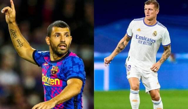 Dos que vuelven. Kroos retorna y 'Kun' Agüero podría debutar en el clásico español. Foto: Composición LR/Instagram de ambos clubes.