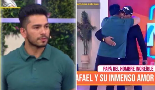 Rafael Cardozo se conmovió al volver a ver a su padre. Foto: captura de Latina