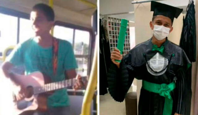 El joven padre no se doblegó y aprovechó su talento musical para sacar adelante a su familia en Brasil. Foto: Facebook