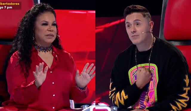 Los entrenadores de La voz kids, Eva Ayllón y Joey Montana, hicieron lo posible para convencer a Stefano González. Foto: Captura / Latina