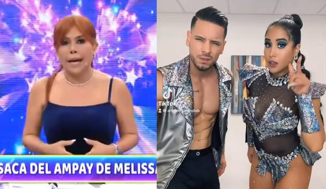 Melissa Paredes y su bailarín Anthony Aranda se convirtieron en los protagonistas del nuevo ampay de Magaly TV, la firme. Foto: composición/ ATV/ Tiktok