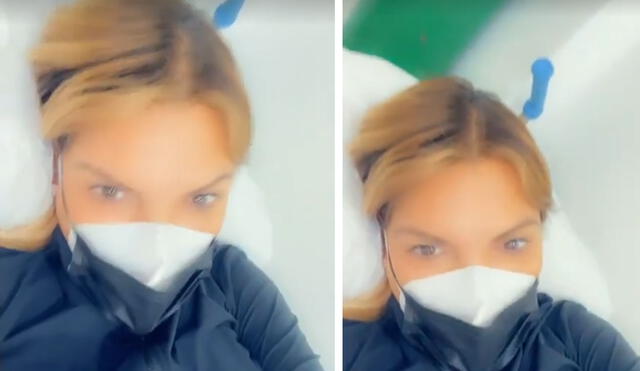 La directora del Miss Perú, Jessica Newton compartió un video con un balón de oxígeno en la cabecera de su cama. Foto: captura Jessica Newton / Instagram