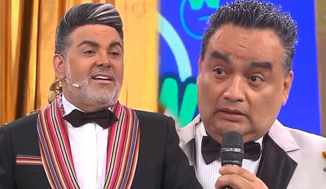 Jorge Benavides y Andrés Hurtado tuvieron un encuentro cuando el cómico era parte de El wasap de JB. Foto: capturas Panamericana TV