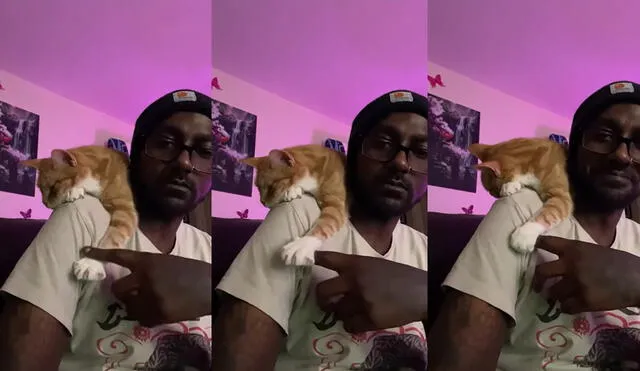 El joven comentó que tiene más de 60 videos de su gatita en su teléfono. Foto: captura de YouTube