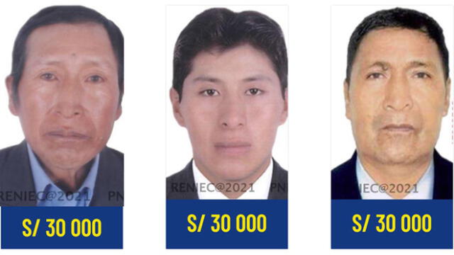 Ministerio del Interior ofrece recompensas por sujetos buscados de la región Puno. Foto: Los más buscados