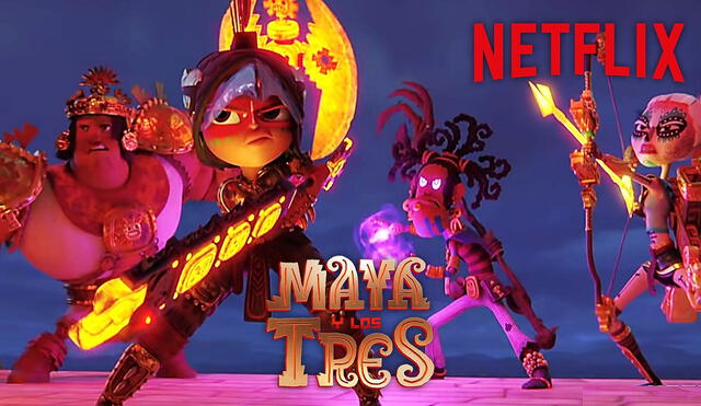 Maya y los tres busca rendir homenaje a las culturas latinas con su emocionante trama. Foto: Netflix
