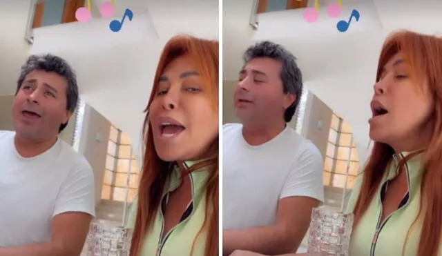 La comunicadora compartió un video en el que aparece cantando junto a su esposo. Foto: Instagram / Magaly Medina
